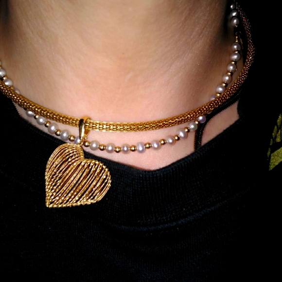 Milor Jewelry - 14K Solid Yellow Gold Diamond Cut 3-D Heart Enhancer/Pendant